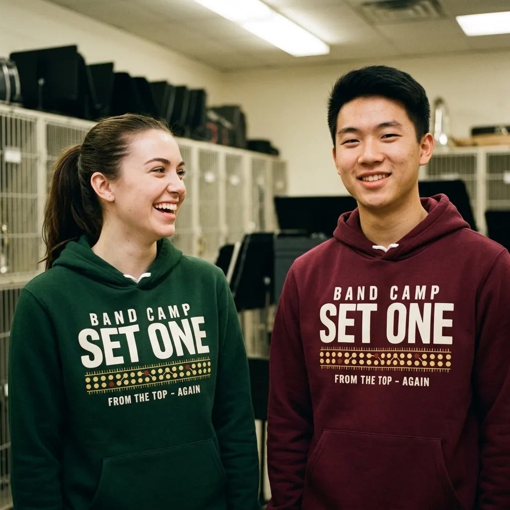 Set One marching band drill chart hoodie — lifestyle