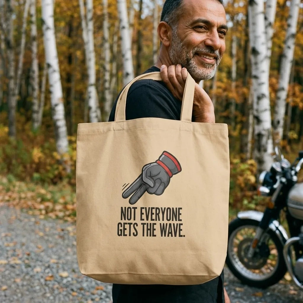 Not Everyone Gets The Wave biker wave motorcycle tote bag — lifestyle