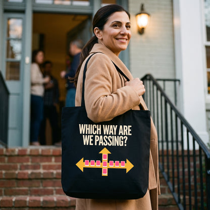 Which Way Are We Passing funny mahjong tote bag — lifestyle