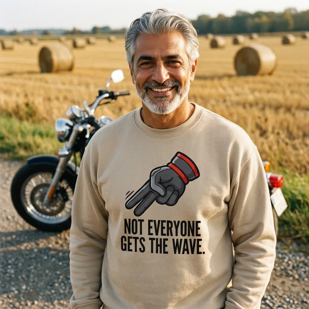 Not Everyone Gets The Wave biker wave motorcycle crewneck sweatshirt — lifestyle