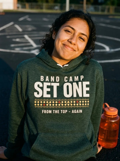 Set One marching band drill chart hoodie — lifestyle