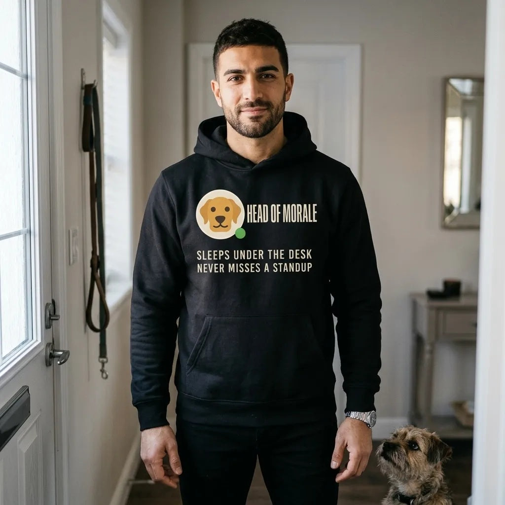 Head of Morale dog profile card unisex hoodie — lifestyle