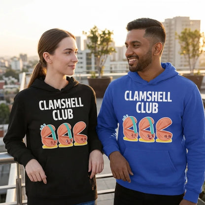 Clamshell Club funny physical therapy hoodie — lifestyle