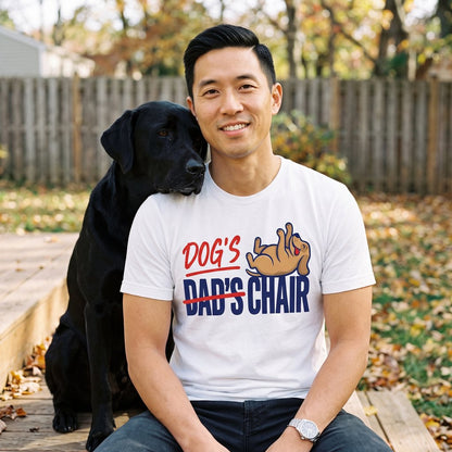 Dog's Chair funny dog dad tee — lifestyle