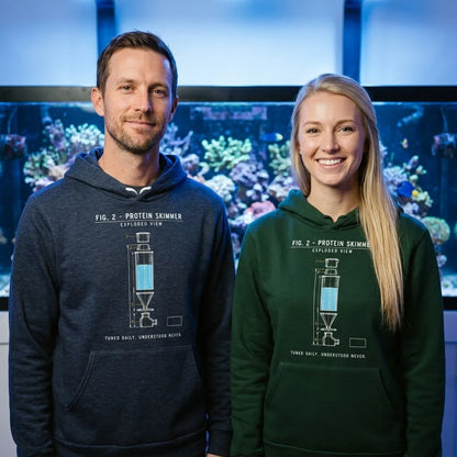 Protein Skimmer Exploded View reef tank saltwater aquarium hoodie — lifestyle
