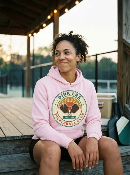 Dink Era Pickleball Club retro hoodie — lifestyle