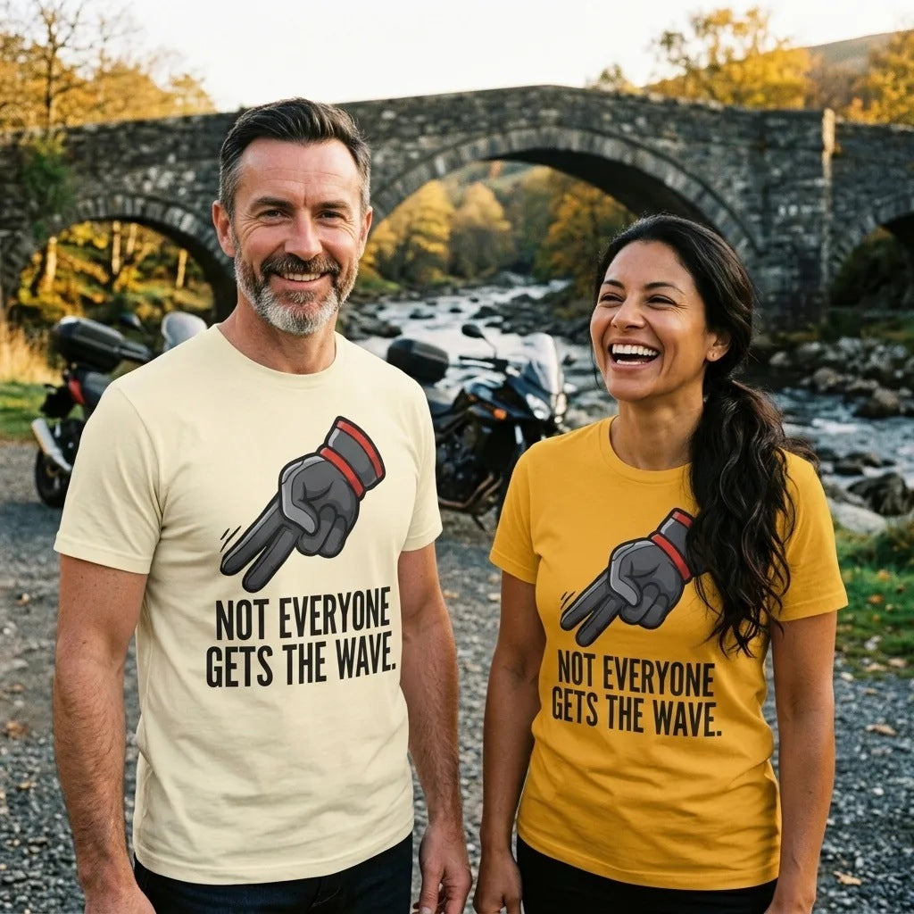 Not Everyone Gets The Wave biker wave motorcycle tee — lifestyle