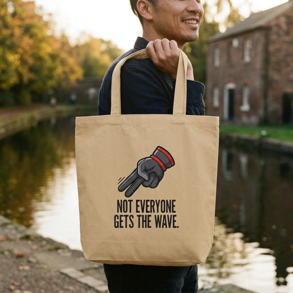 Not Everyone Gets The Wave biker wave motorcycle tote bag — lifestyle