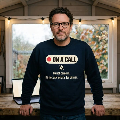 On A Call do not disturb status crewneck sweatshirt — lifestyle