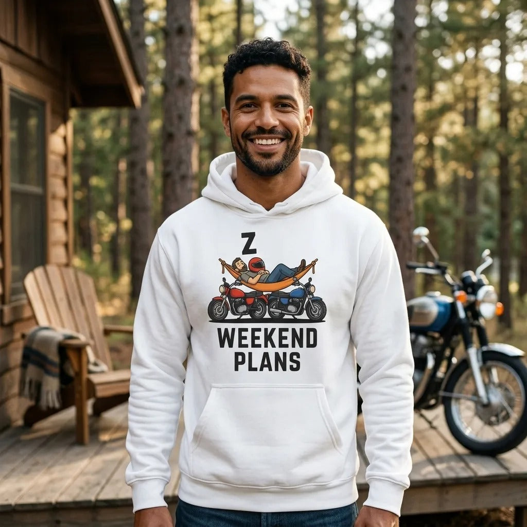 Weekend Plans funny motorcycle dad hoodie — lifestyle