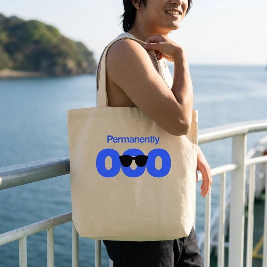 Permanently OOO out of office tote bag — lifestyle
