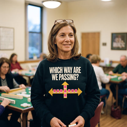 Which Way Are We Passing funny mahjong crewneck sweatshirt — lifestyle