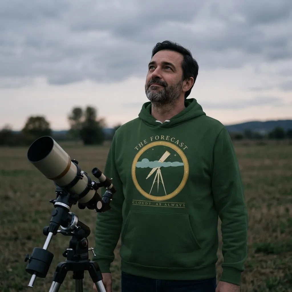 The Forecast Cloudy As Always funny astronomy hoodie — lifestyle