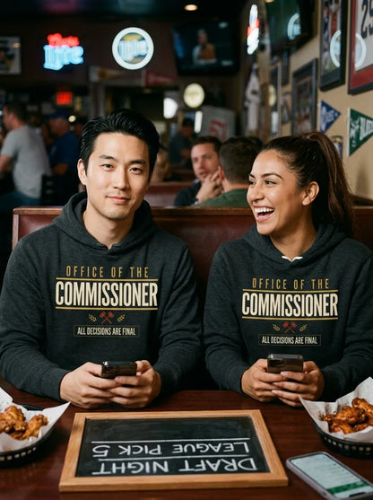 Office of the Commissioner fantasy football draft hoodie — lifestyle