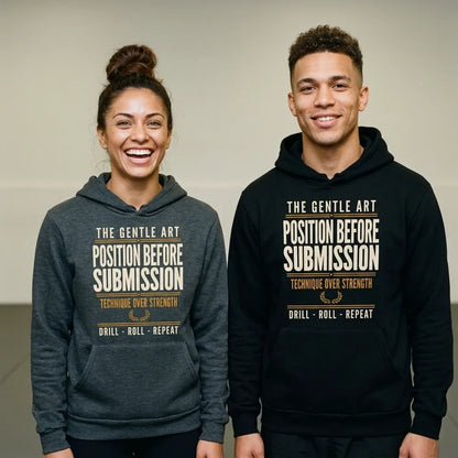 Position Before Submission Brazilian jiu jitsu hoodie — lifestyle