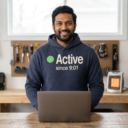 Active Since 9:01 presence status unisex hoodie — lifestyle