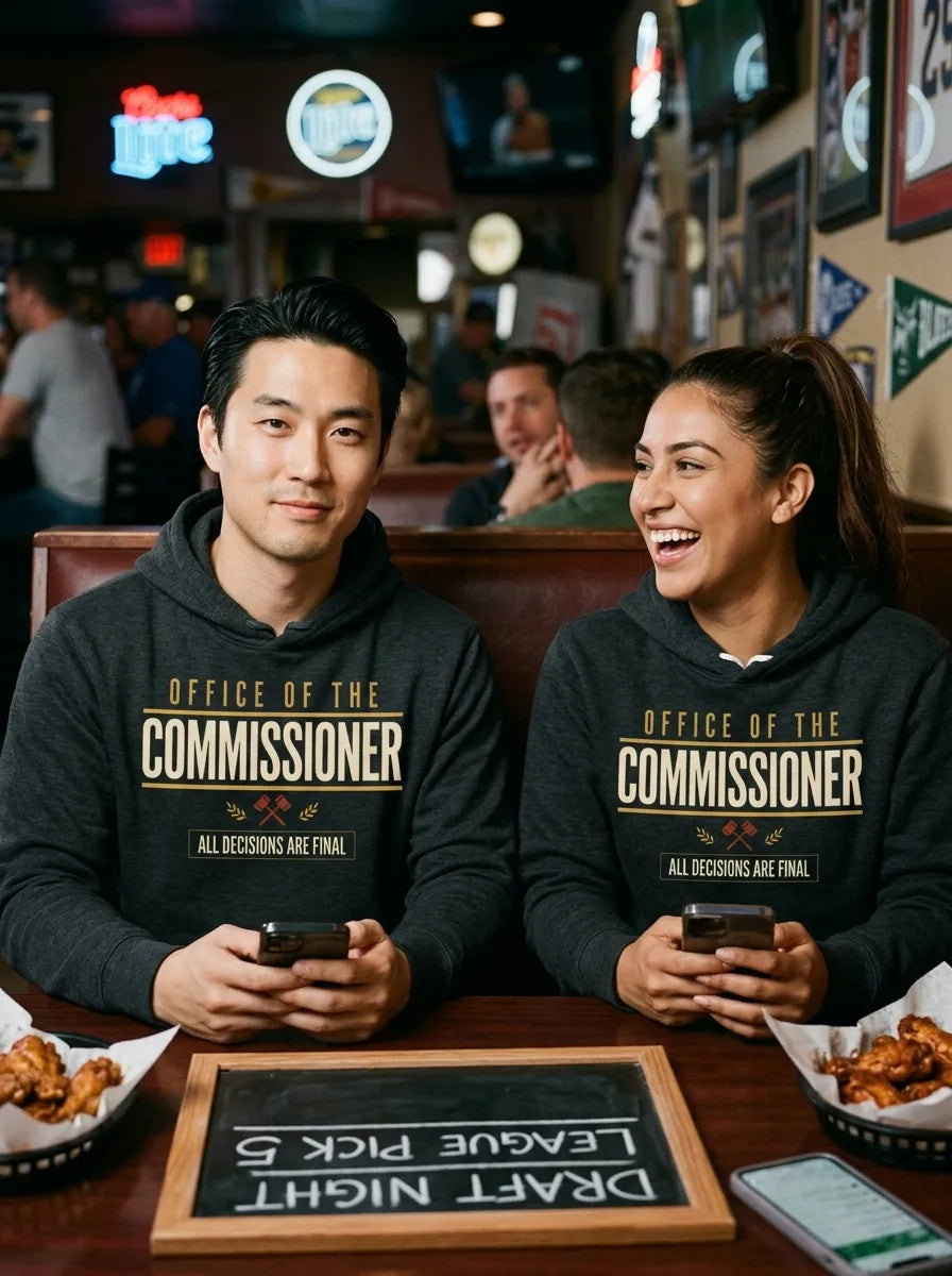 Office of the Commissioner fantasy football draft hoodie — lifestyle