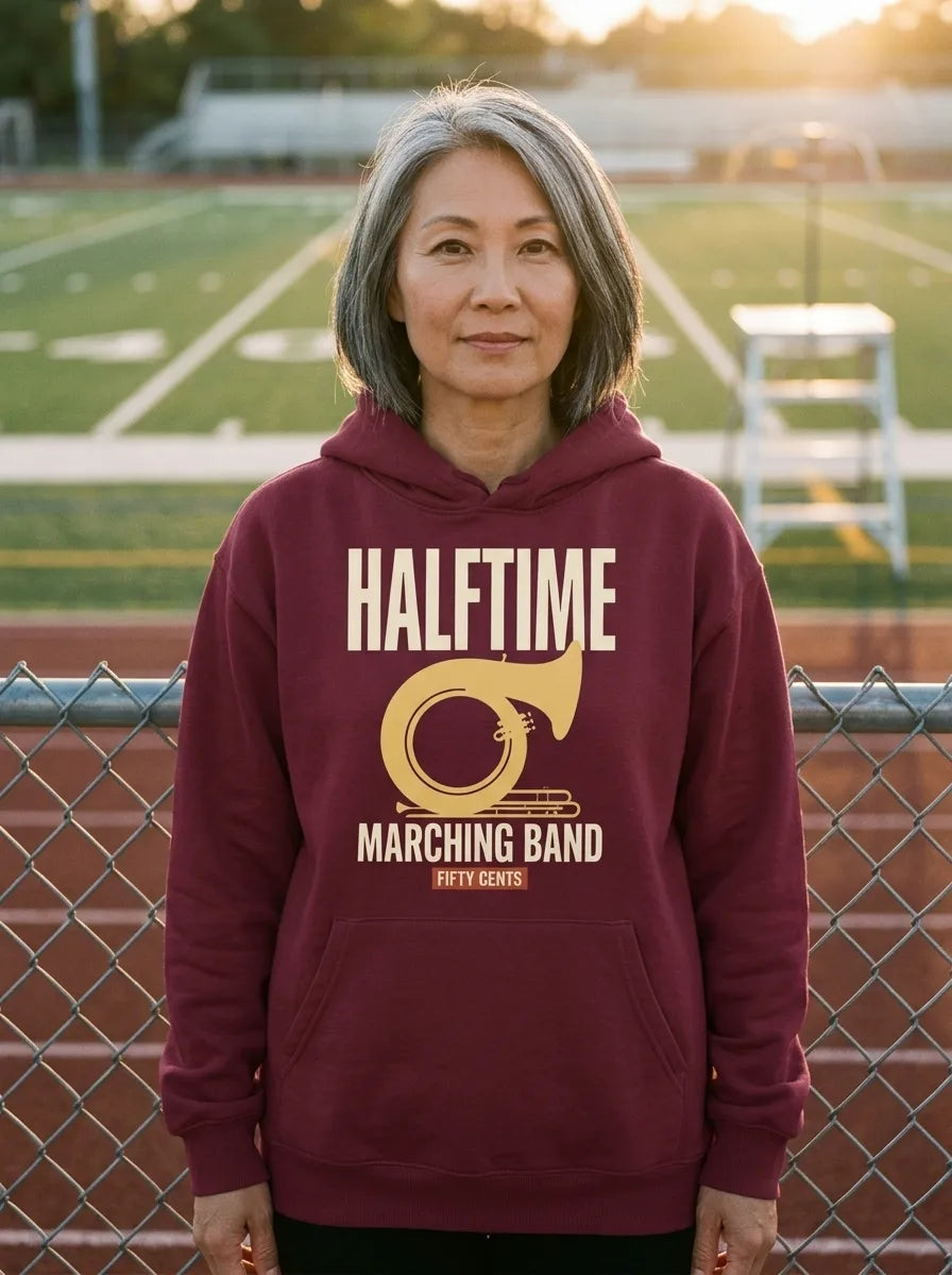 Official Halftime vintage marching band hoodie — lifestyle