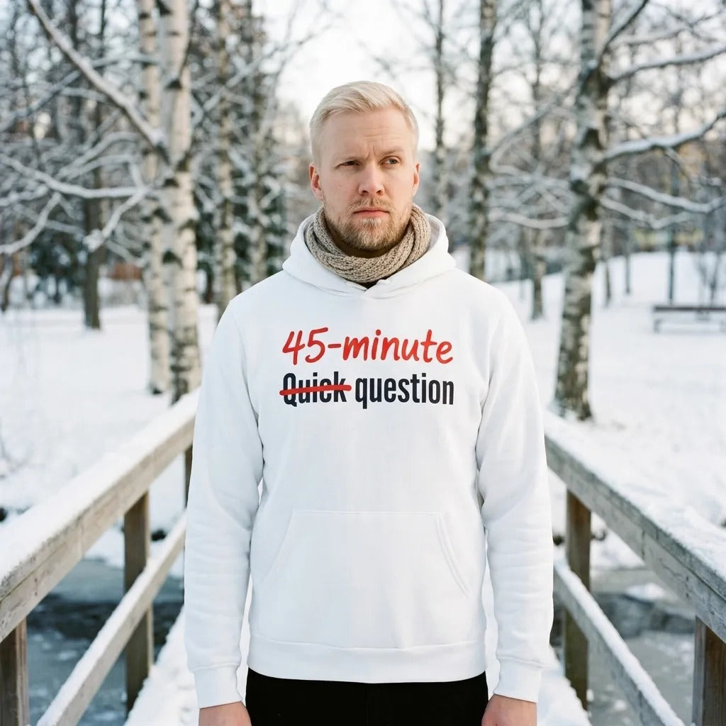 Quick Question funny work from home unisex hoodie — lifestyle