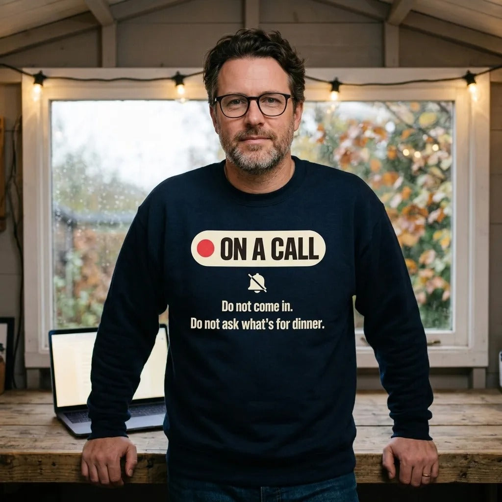 On A Call do not disturb status crewneck sweatshirt — lifestyle