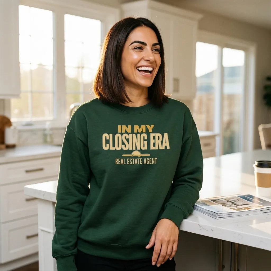 In My Closing Era real estate agent crewneck sweatshirt — lifestyle
