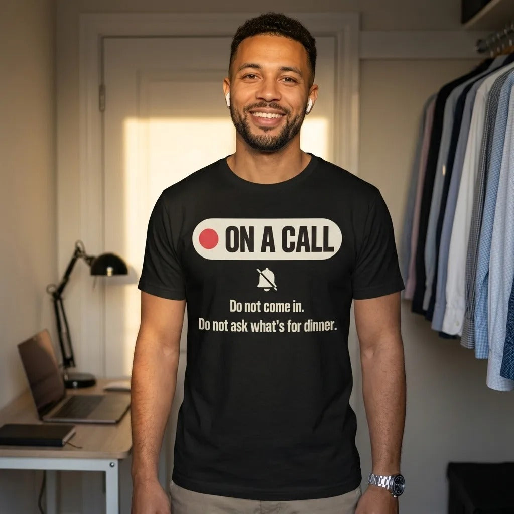 On A Call do not disturb status unisex t-shirt — lifestyle