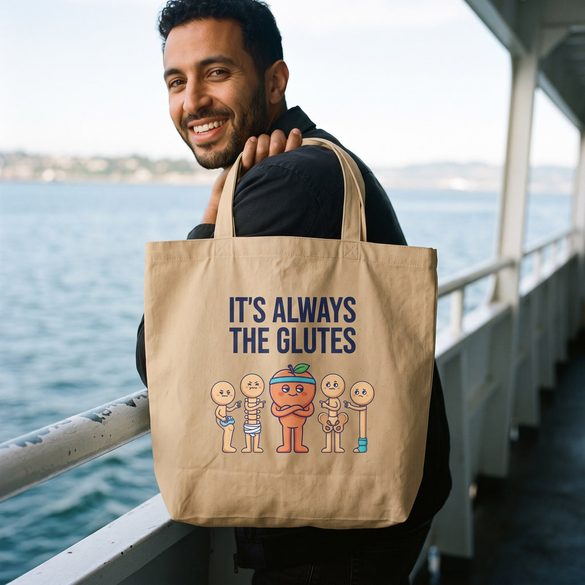 Always The Glutes funny physical therapy tote bag — lifestyle