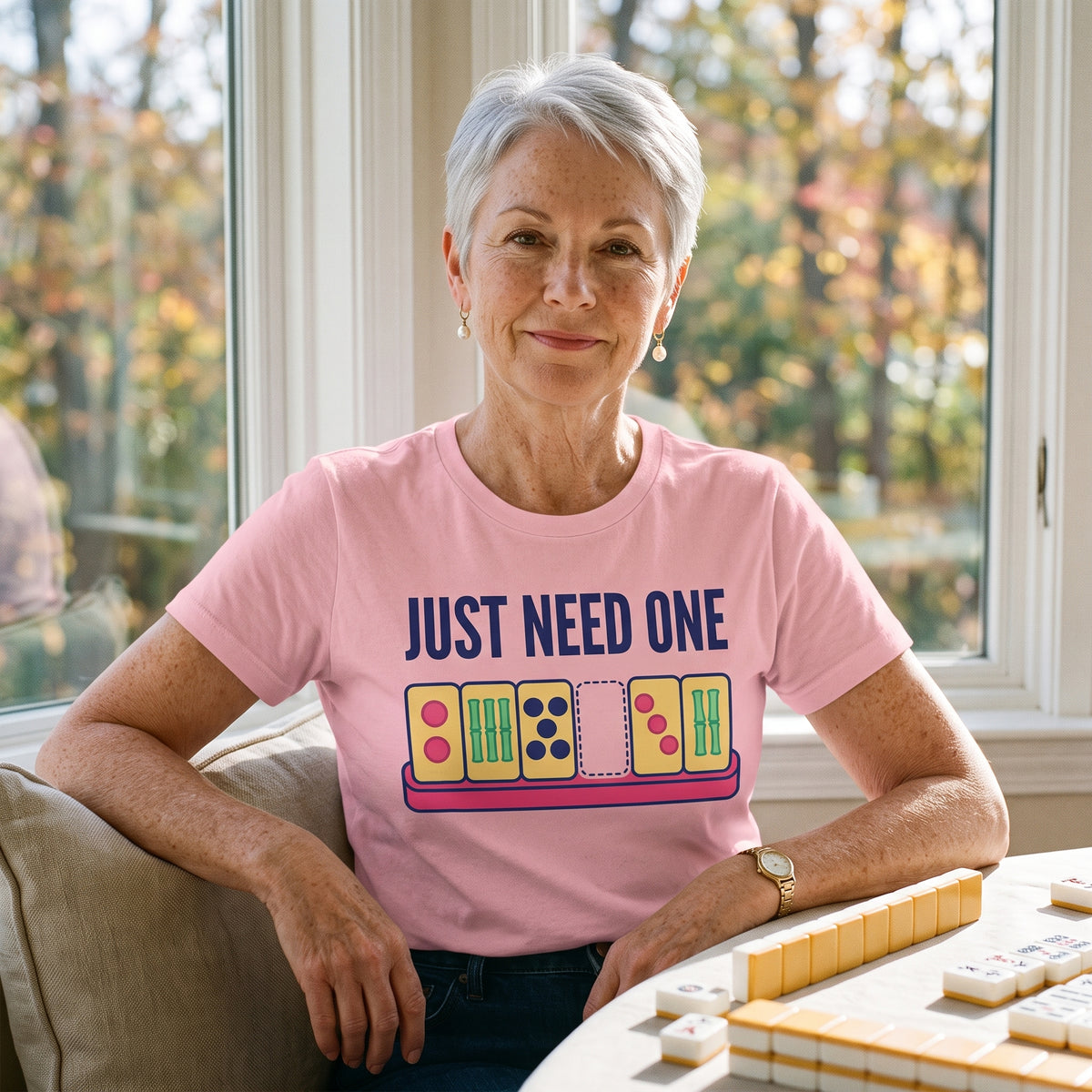 Just Need One funny mahjong tee — lifestyle
