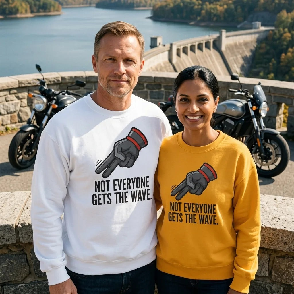 Not Everyone Gets The Wave biker wave motorcycle crewneck sweatshirt — lifestyle
