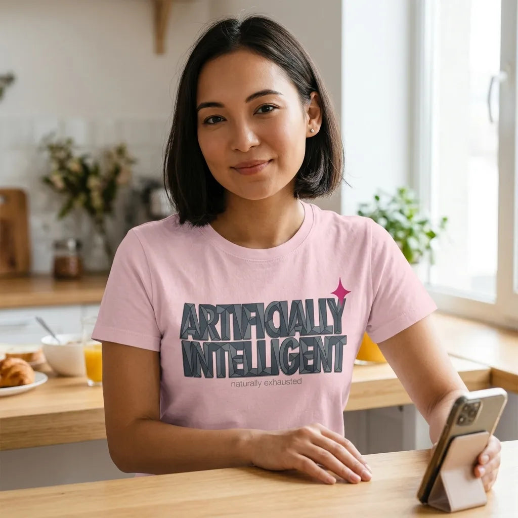 Artificially Intelligent funny AI t-shirt — lifestyle