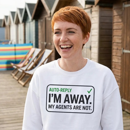 Auto-Reply agentic AI engineer crewneck sweatshirt — lifestyle