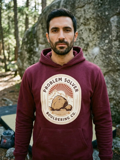 Problem Solver Bouldering Badge hoodie — lifestyle