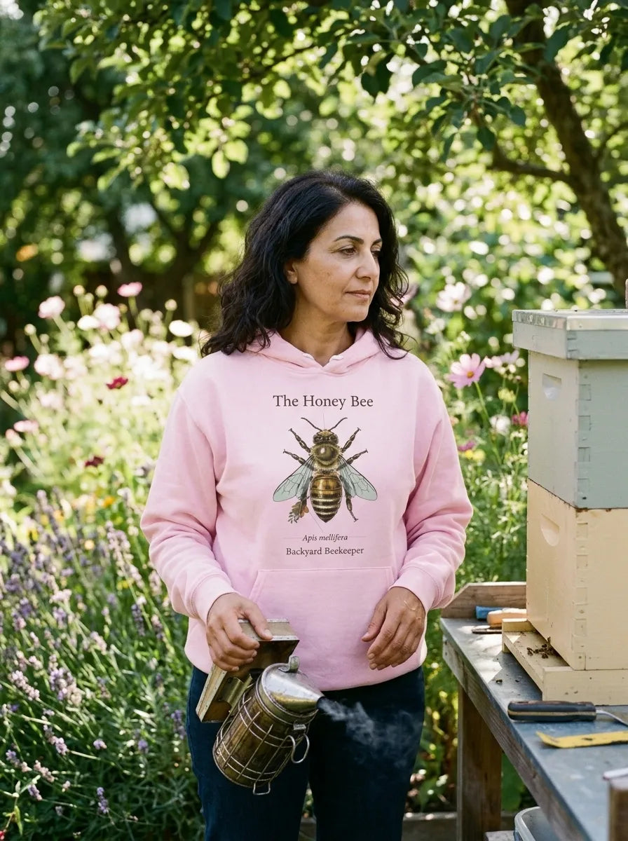The Honey Bee Apis mellifera anatomical hoodie — lifestyle