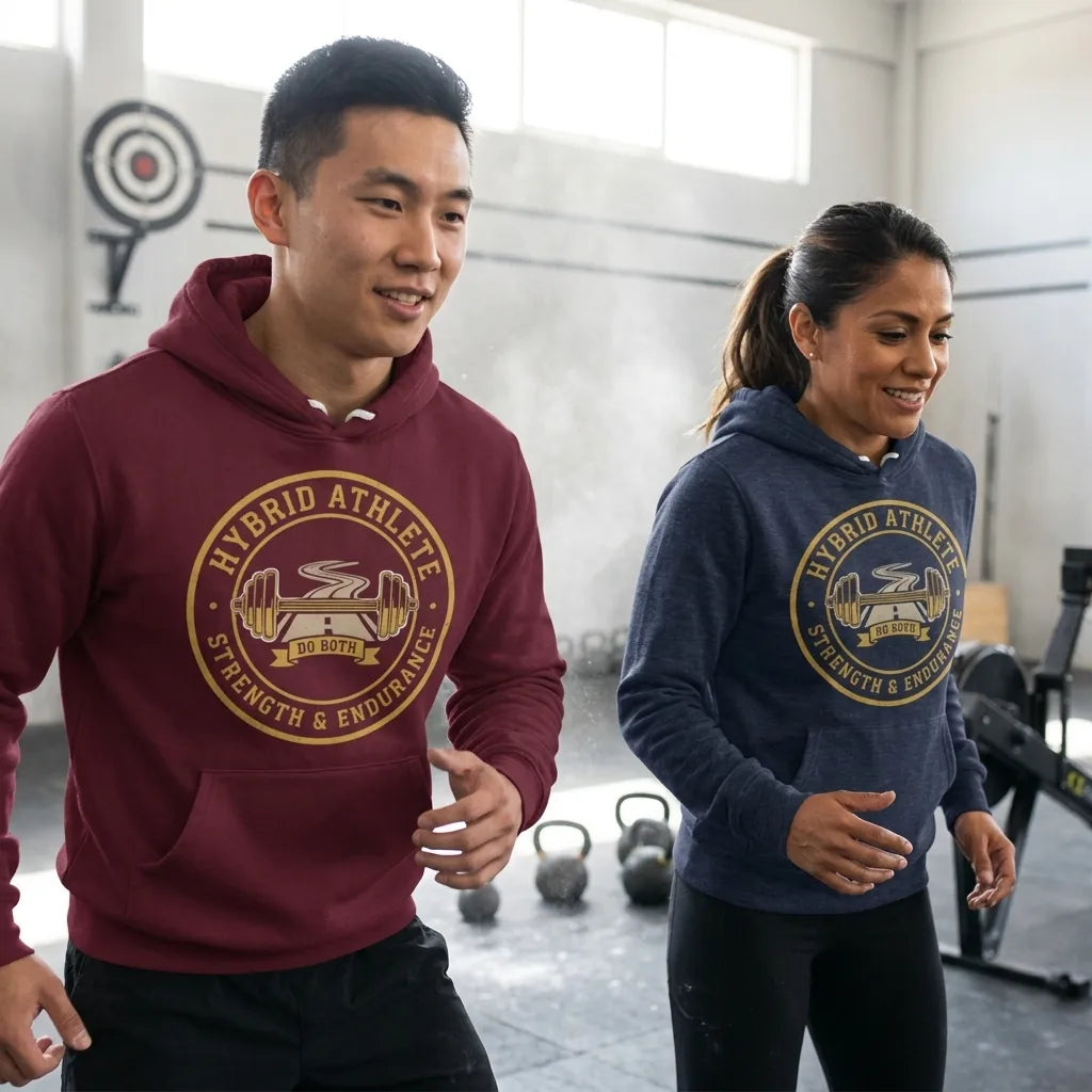 Hybrid Athlete vintage athletic-department crest hoodie — lifestyle