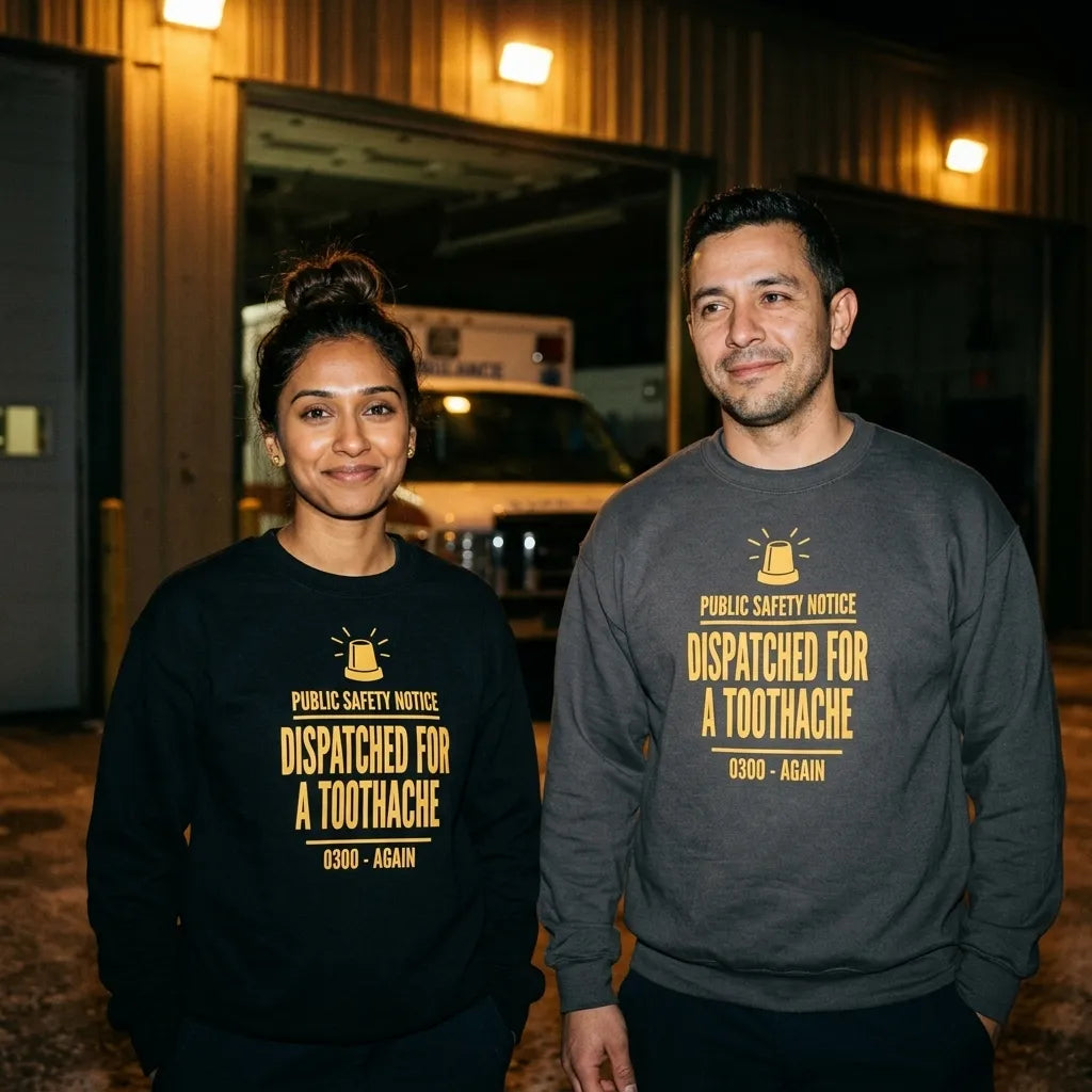 Dispatched For a Toothache funny EMS paramedic crewneck sweatshirt — lifestyle