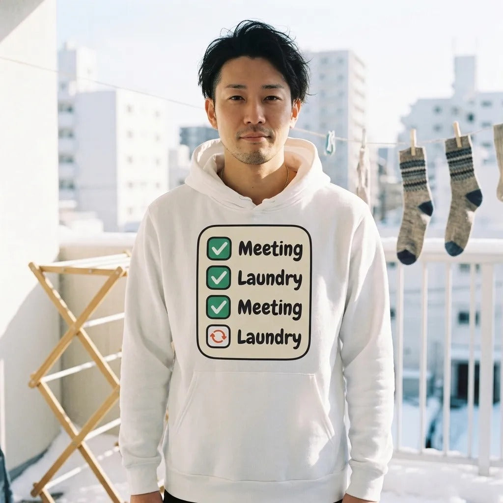Meeting Laundry funny work from home unisex hoodie — lifestyle