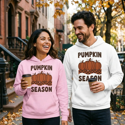 Pumpkin Season retro 70s fall hoodie — lifestyle