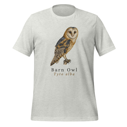 Barn Owl vintage field-guide tee — Ash, front