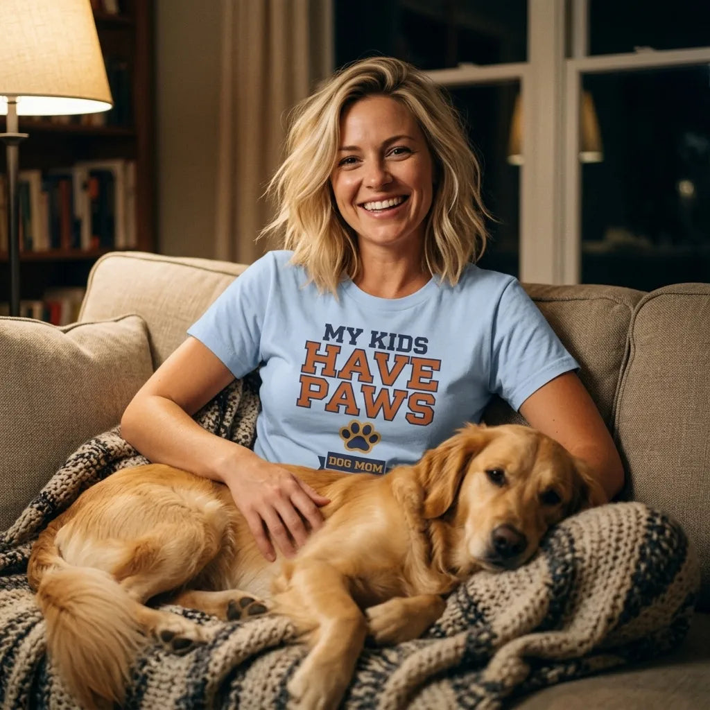 My Kids Have Paws funny dog mom tee — lifestyle