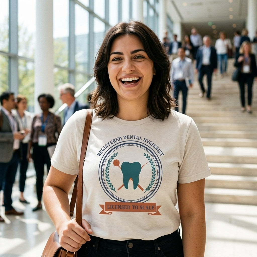 Licensed to Scale registered dental hygienist tee — lifestyle