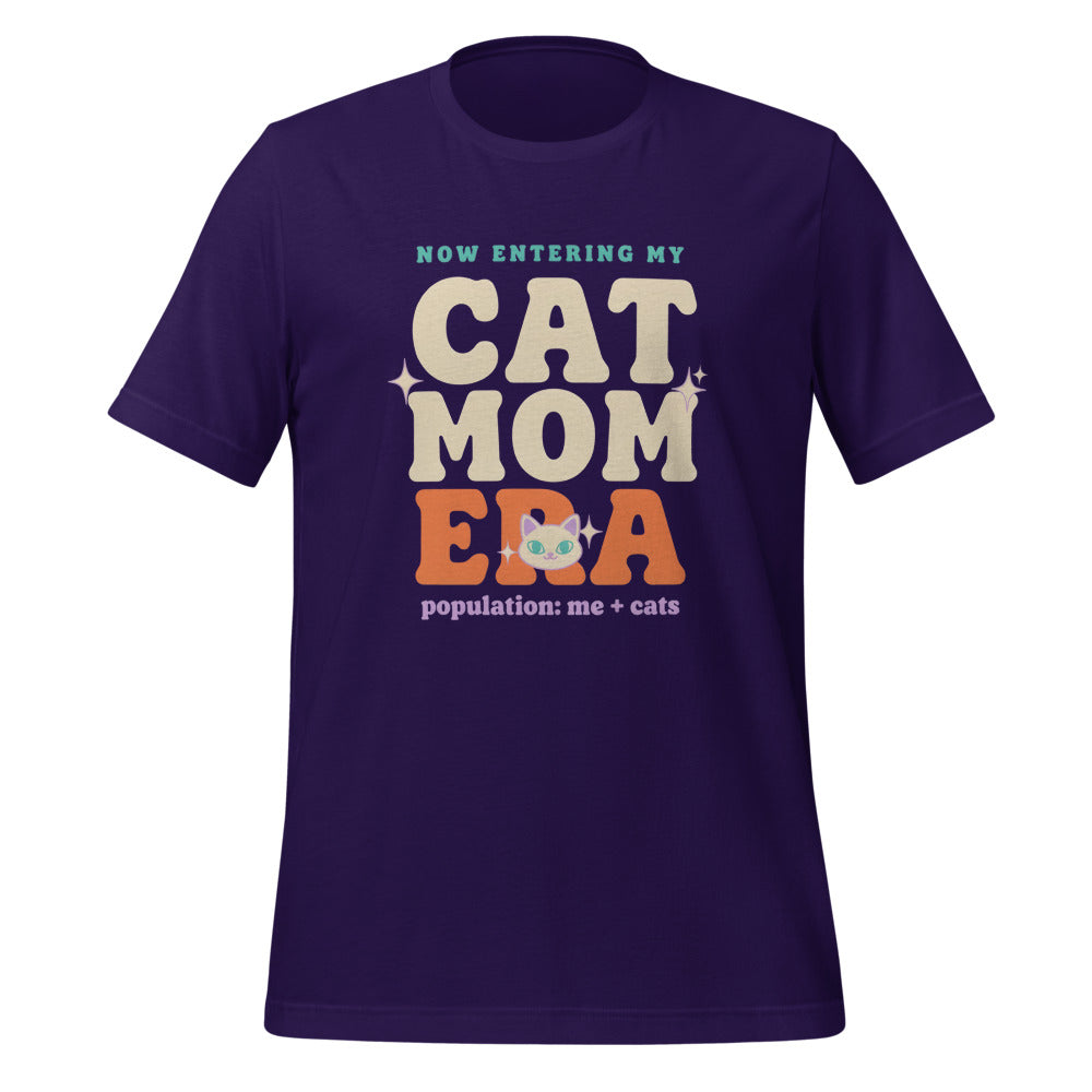 Cat Mom Era retro Y2K tee — Team Purple, front
