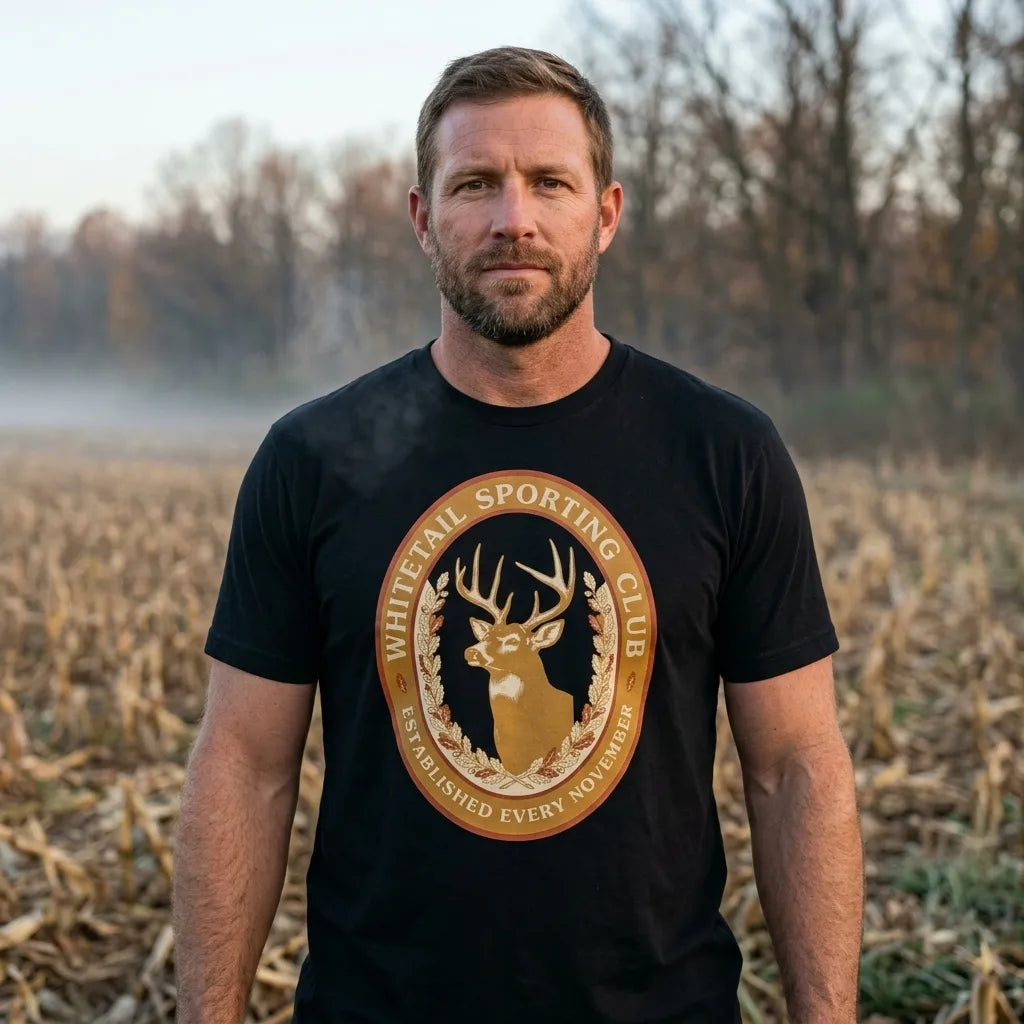 Whitetail Sporting Club vintage deer hunting tee — lifestyle