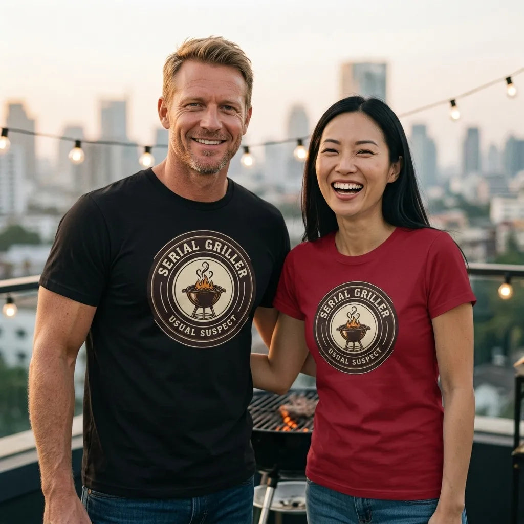 Serial Griller funny BBQ tee — lifestyle