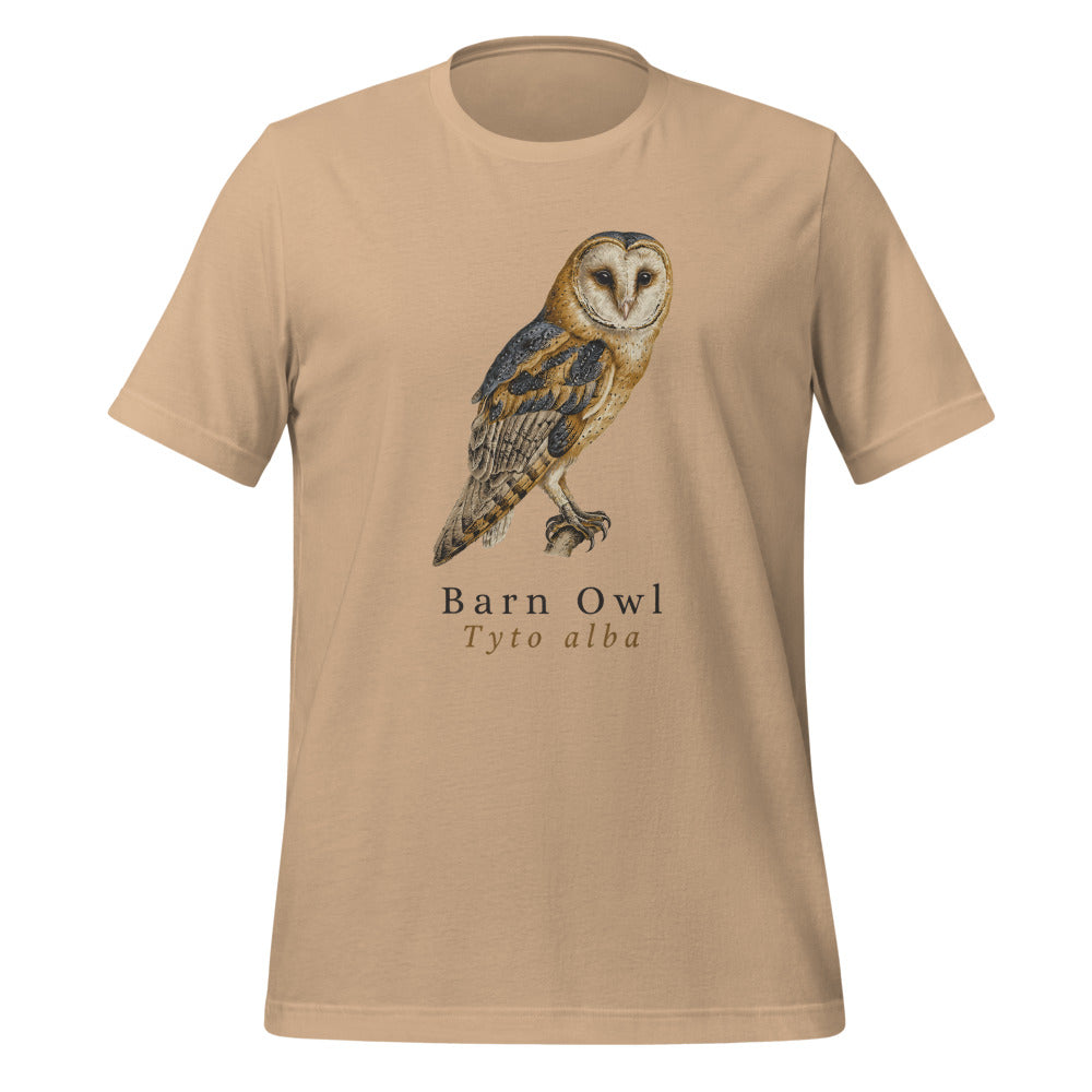Barn Owl vintage field-guide tee — Tan, front