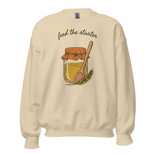 Sourdough Sweatshirt, Funny Baking Crewneck, Baker Gift — Feed The Starter Retro Kitchen