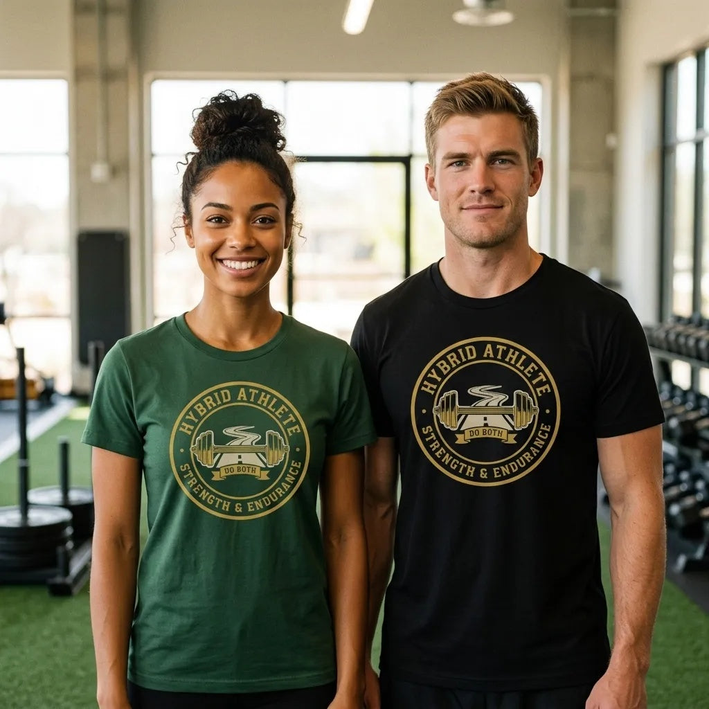 Hybrid Athlete vintage athletic-department crest tee — lifestyle