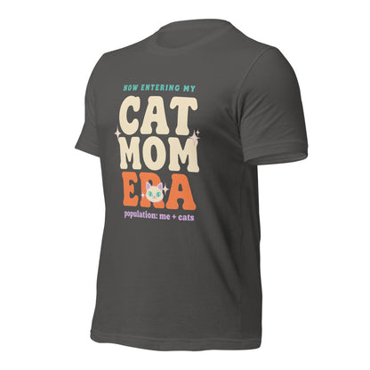 Cat Mom Era retro Y2K tee — Asphalt, front right