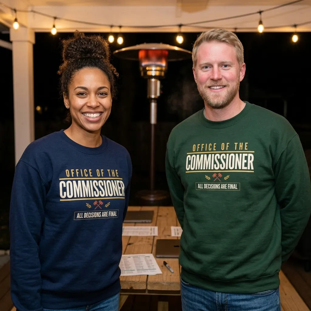 Office of the Commissioner fantasy football draft crewneck sweatshirt — lifestyle