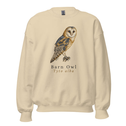 Birdwatching Sweatshirt, Vintage Barn Owl Crewneck, Birder Gift — Field-Guide Plate