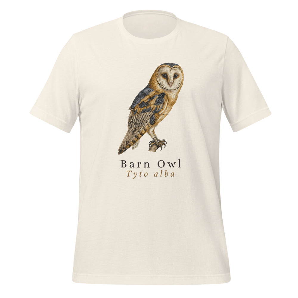 Barn Owl vintage field-guide tee — Vintage White, front